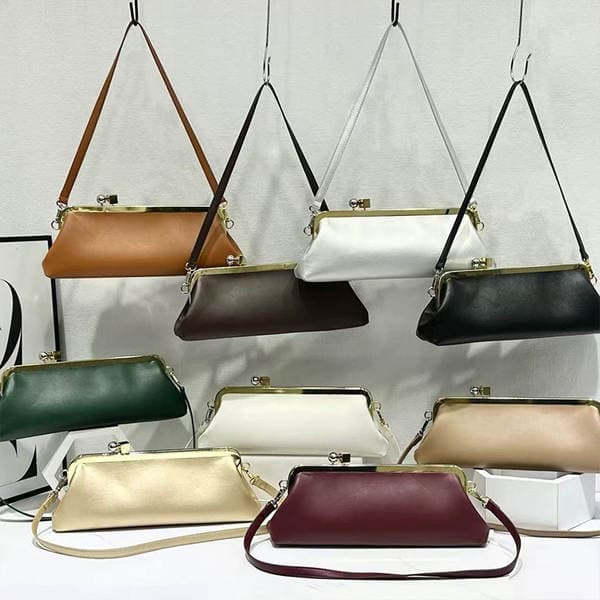 Hot-Selling French Plain Weave Baguette Shoulder Bag Elegant Luxury Evening Handbag Trendy Versatile Women's Bag