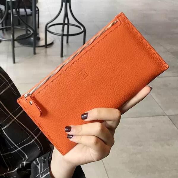 Women's Genuine Leather Long Wallet 2026 New Arrival Ultra-Slim Clutch Niche Design Elegant And High-End