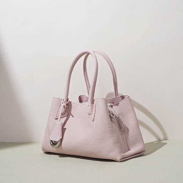 Pink Basket-Style Women's Bag, Niche Design Genuine Leather Crossbody Bag, High-Aesthetic Fashion Versatile Luxury Handbag