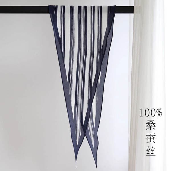 Artistic Striped High-Quality Mulberry Silk Scarf Luxury Versatile Diamond Silk Square Necktie For Women Gift