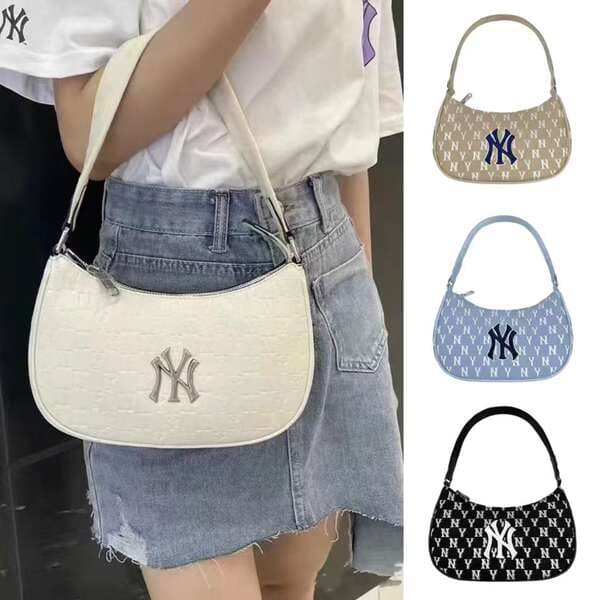 Korea MLB Underarm Bag 2025 New NY Embossed Fashion Versatile Shoulder Bag Luxury Handbag for Women