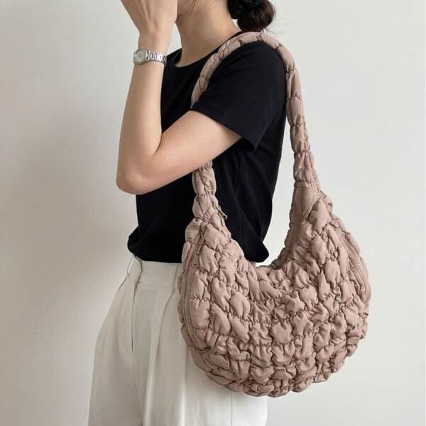Cloud Bag COS Style Niche Shoulder Bag Pleated Large Capacity Women's Soft Tote for Work and Commuting