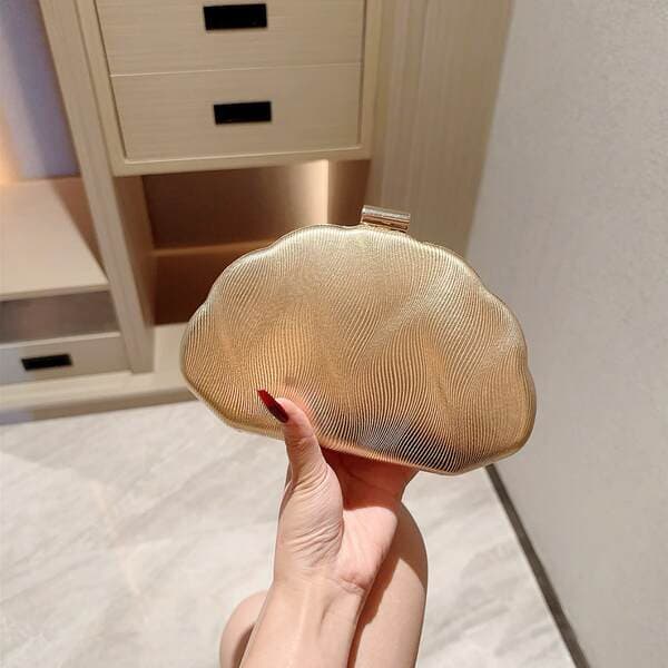 Cross-Border New Shell Leather Evening Bag For Women, Versatile Banquet Clutch, Bridal Bag With Chain