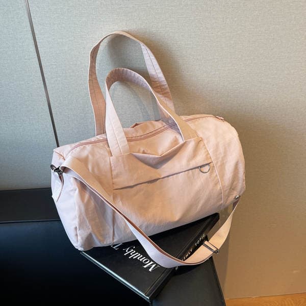 Lulu Barrel Travel Bag For Women Waterproof Nylon Shoulder Crossbody Gym Bag Large Capacity