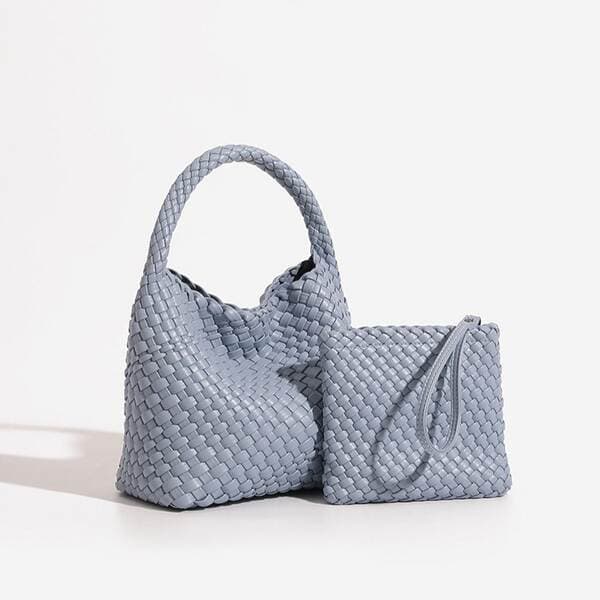 Niche Design Luxury Hand-Woven Handbag & Crossbody Bag, Light Luxury Women's Commuter Set, Casual Bucket Bag