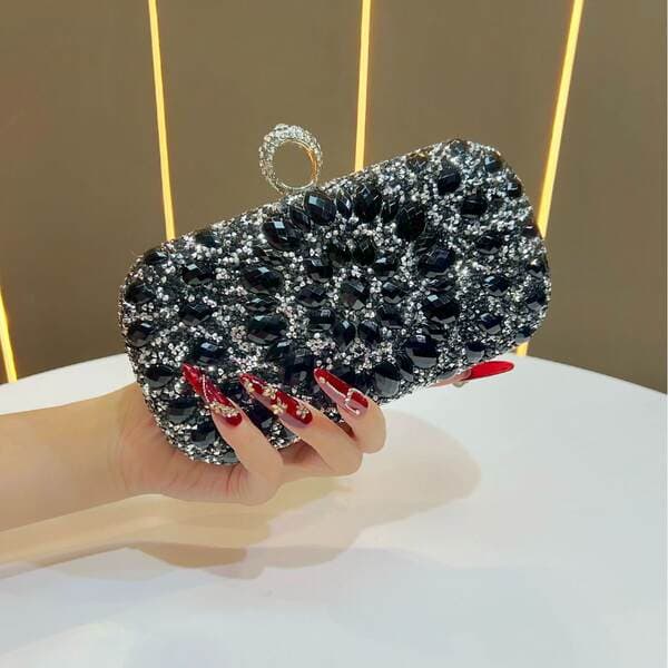 New Diamond-Encrusted Evening Bag Fashion Banquet Women's Wallet Clutch Party Small Bag Full Diamond Shoulder Crossbody Bag