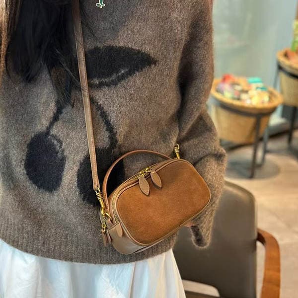 2025 New Genuine Leather Women's Bag Retro Niche Design Crossbody Bag Versatile Luxury Handbag Shoulder Bag