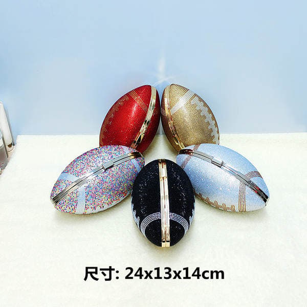 Cross-Border European & American Rugby Bag Luxury Diamond-Encrusted Women's Evening Bag Fashion Party Wedding Bridal Clutch