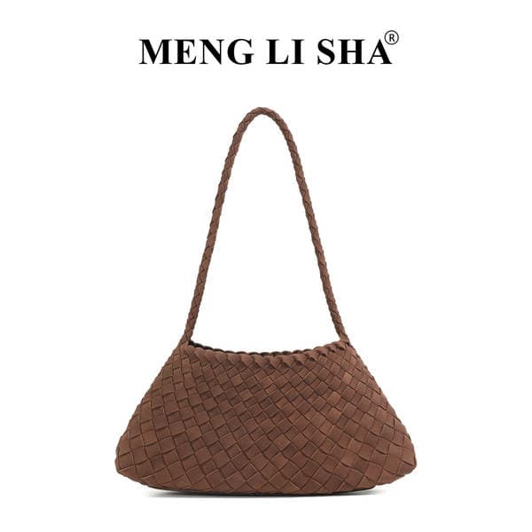 Autumn/Winter New French Vintage Woven Shoulder Underarm Bag For Women Textured Matte Suede Handheld Basket Tote Bag