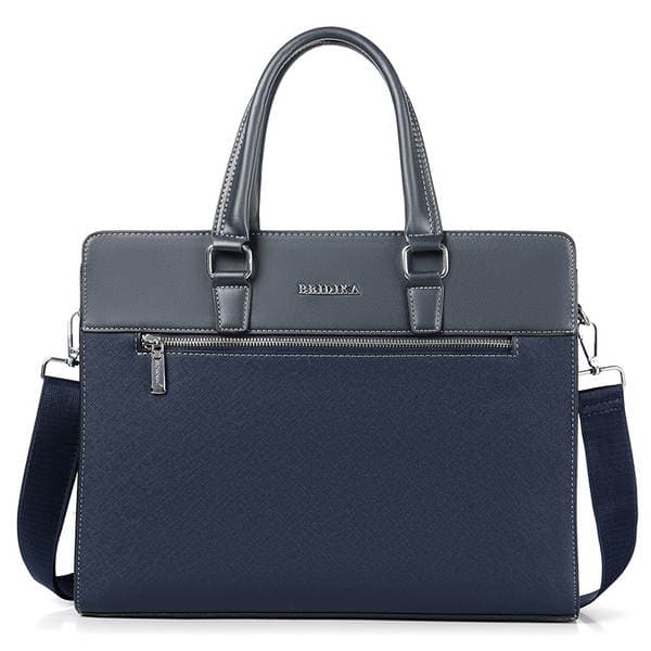 Trendy Large Capacity Men's Business Briefcase Casual Handbag Women's Commuter Crossbody Leather Laptop Bag