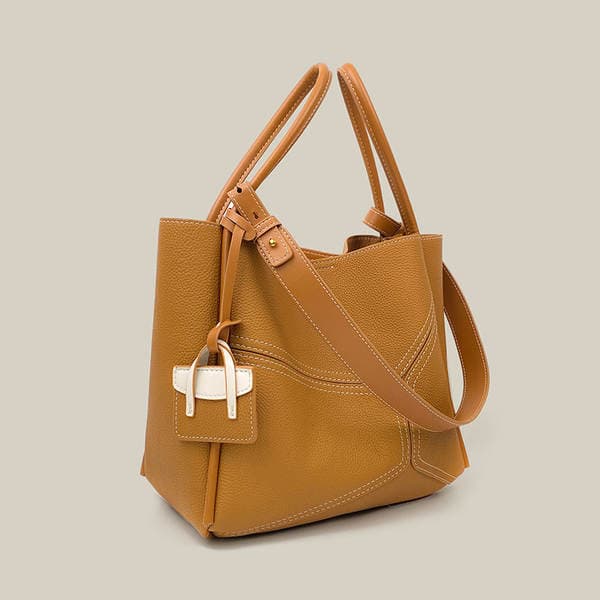 Women's Cowhide Leather Tote Bag 2026 New Fashion Versatile Commuter Shoulder Bag Large Capacity Genuine Leather Crossbody Bag