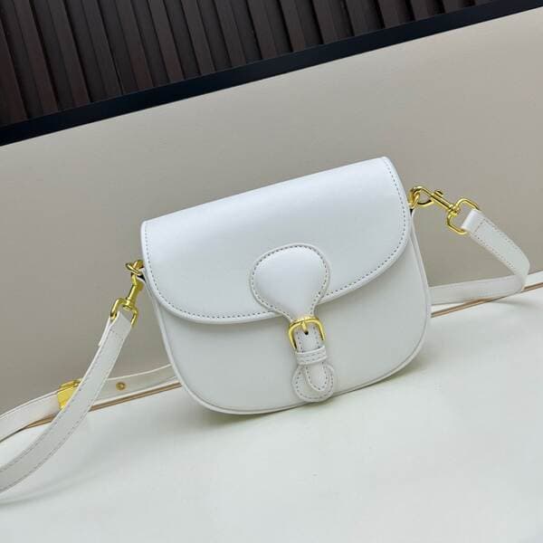 In Stock D-Brand BOBBY EAST-WEST European & American Retro Cowhide Solid Color Bobby Bag Shoulder Crossbody Underarm Bag