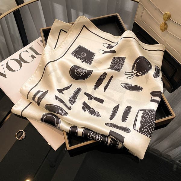 Camellia Silk Scarf For Women - Spring Luxury High-End Pure Mulberry Silk Square Neck Scarf Wholesale