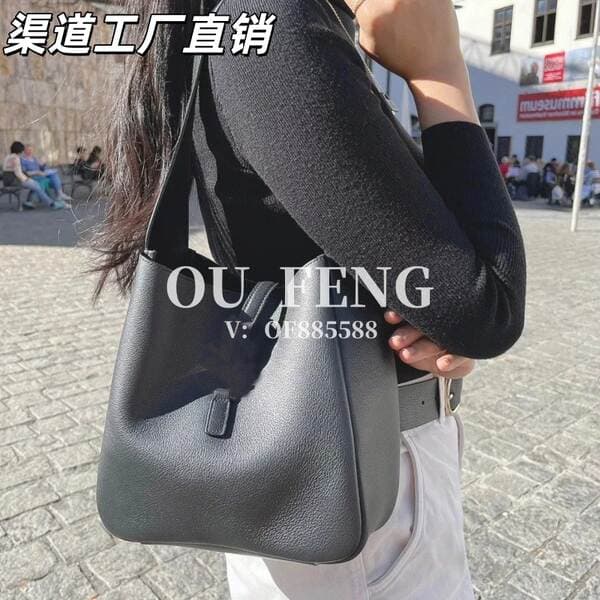 Original Yangshulin Hobo Bucket Bag Large Capacity Genuine Leather LE57 Handbag Small Suede Shoulder Underarm Bag for Women
