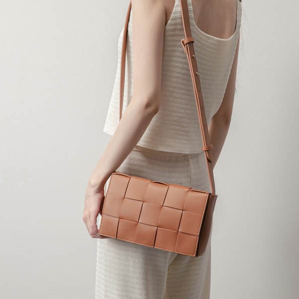 2024 New Woven Bag For Women, Fashionable Versatile Shoulder Bag, Unisex Crossbody Bag, High-End Luxury Plaid Bag