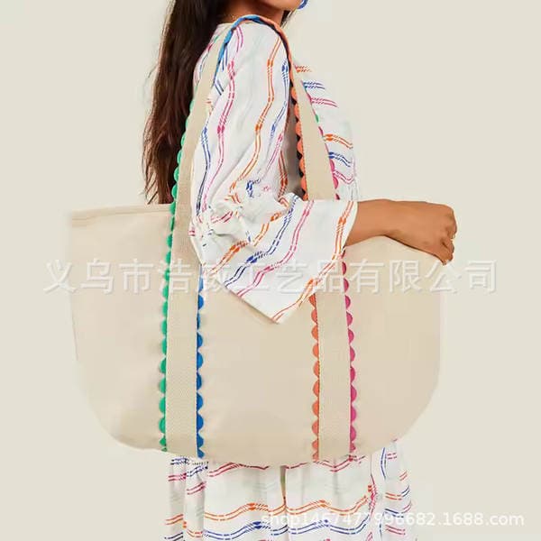 Cross-Border New Large Capacity Storage Bag - Tote Bag, Gym Bag, Work & School Commuter Bag For Women, Canvas