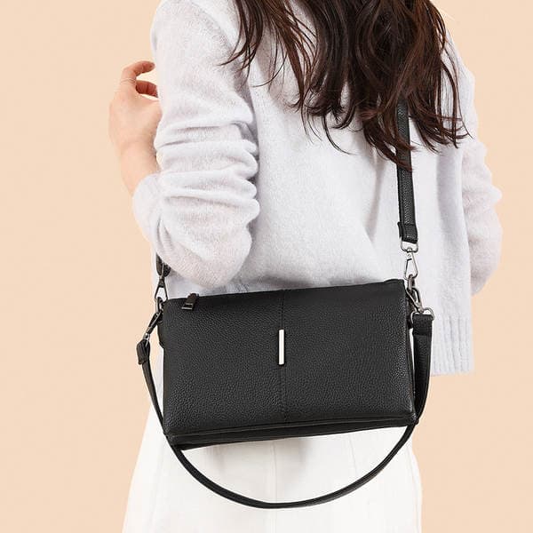 2026 Cross-Border New Genuine Leather Underarm Bag Women's Single Shoulder Crossbody Bag Top Grain Cowhide Commuter Small Square Bag Wholesale