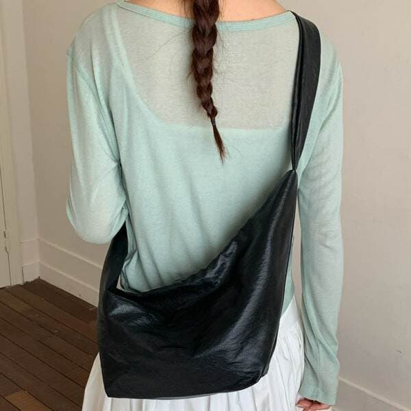 Cross-Border New Large Capacity Soft Leather Retro Dumpling Bag Women's Versatile Hobo Bag Crossbody Bag Commuter Shoulder Bag