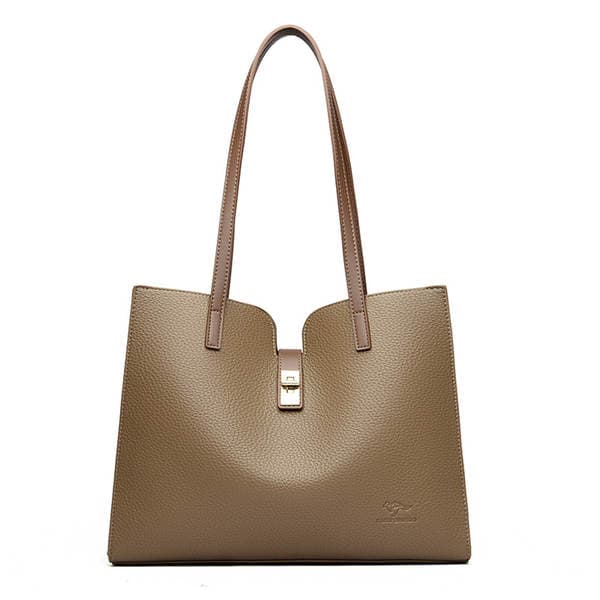Cross-Border Genuine Leather Large Capacity Shoulder Tote Bag For Women, Casual Commuter Bag, Trendy Versatile Luxury Briefcase Underarm Bag