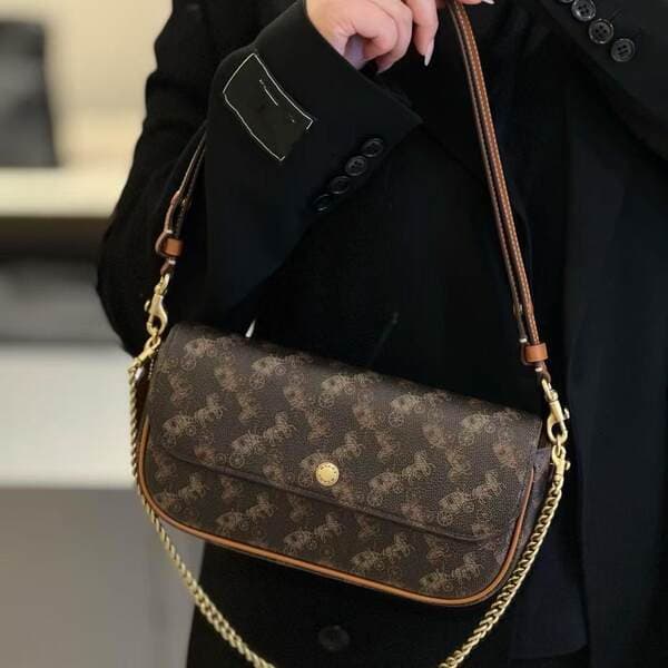 Koujia 2025 New Brook Flap Baguette Bag Underarm Bag Shoulder Handbag Crossbody Chain Mahjong Bag For Women