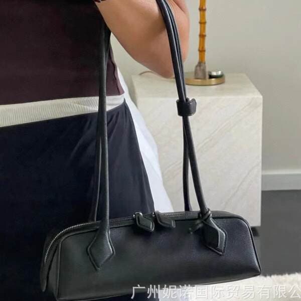 2024 Niche New Cowhide Bag For Women French Style Single Shoulder Baguette Bag Retro Underarm Handbag For Commuting