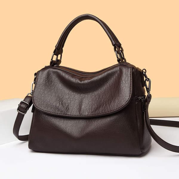 Boston Women's Bag 2025 New Trendy Fashion Versatile Soft Leather Large Capacity Handbag Shoulder Crossbody Bag