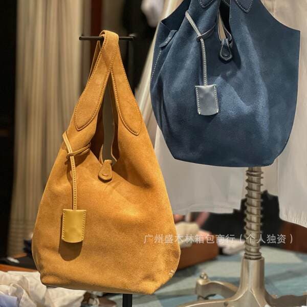 2025 Old Money Style Matte Suede Large Capacity Retro Bucket Bag Handbag Crossbody Bag For Women