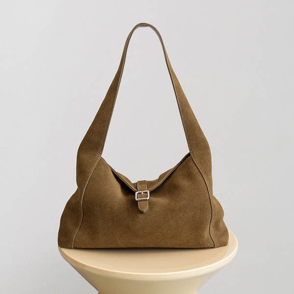 Frosted Cowhide Luxury Women's Shoulder Bag - Genuine Leather Underarm Commuter Bag, Crossbody Tote, Large Capacity