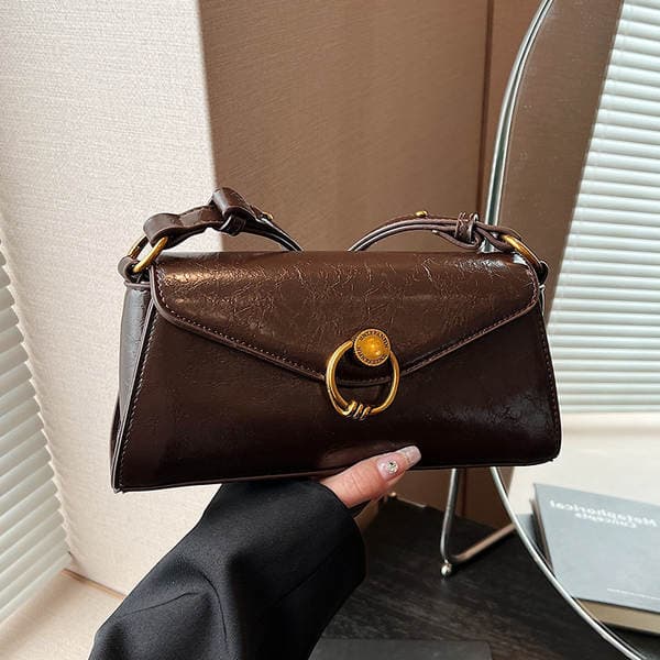 Korean Style Trendy Mini Baguette Bag For Women Spring/Summer New Shoulder Underarm Bag Textured Crossbody Square Bag
