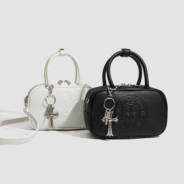 Luxury Vintage Cross Bowling Bag For Women 2024 New Arrival Niche Design Versatile Boston Pillow Bag