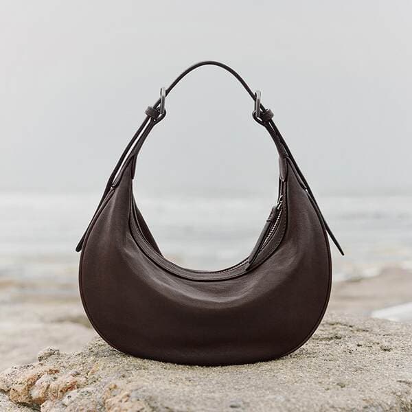 New Hot-Selling Cross-Border Vegetable Tanned Leather Crescent Hobo Bag Retro Genuine Leather Shoulder Underarm Bag Women's Versatile Crossbody Bag