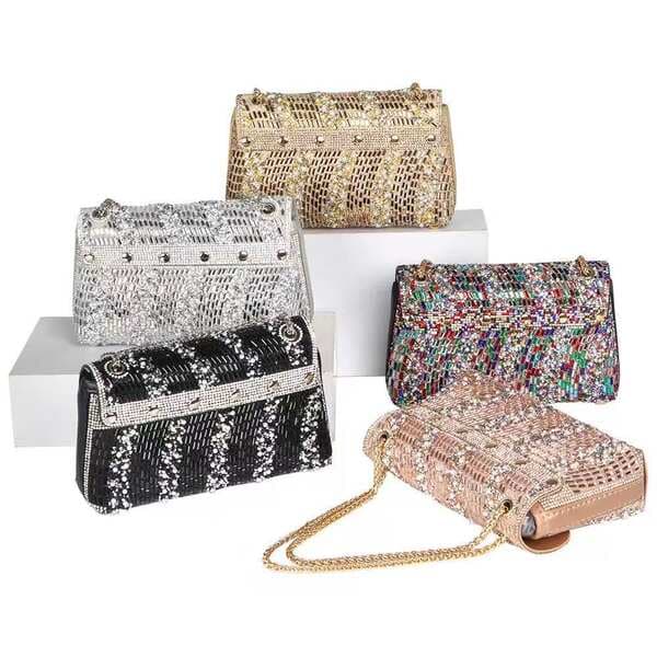 Cross-border Amazon Europe & US Fashion Rhinestone Banquet Bag, Diamond-Encrusted Clutch for Cheongsam, Evening Gowns, Weddings, and Parties