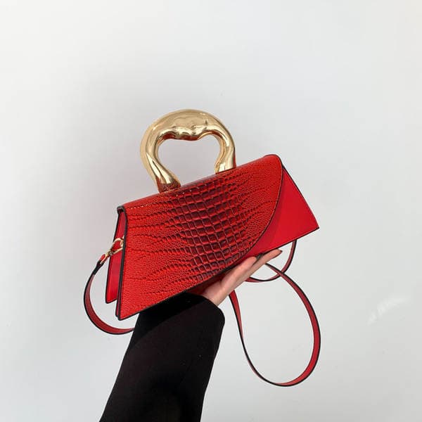 2026 New Crocodile Embossed Women's Bag Versatile Niche Design Handbag Unique PU Shoulder Crossbody Bag Baguette Bag