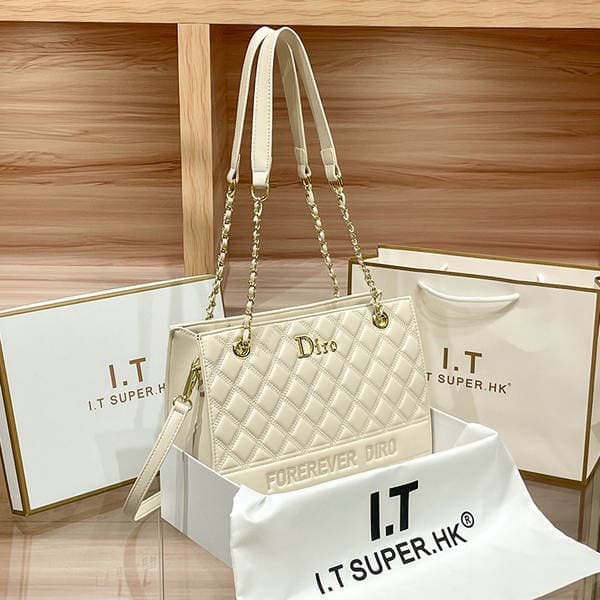 Hong Kong Counter Genuine Leather Large Capacity Commuter Tote Bag For Women 2026 New Arrival Luxury Chain Shoulder And Crossbody Bag