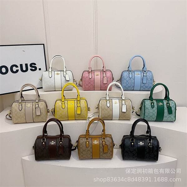 Koujia New Boston Pillow Bag Retro Monogram Large Capacity Versatile Fashion Handbag Shoulder Crossbody Bag