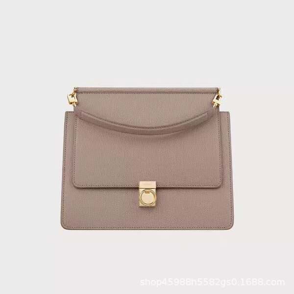 2026 New Niche French Retro Genuine Leather Women's Bag Luxury Chain Square Bag Commuter Shoulder Crossbody Bag