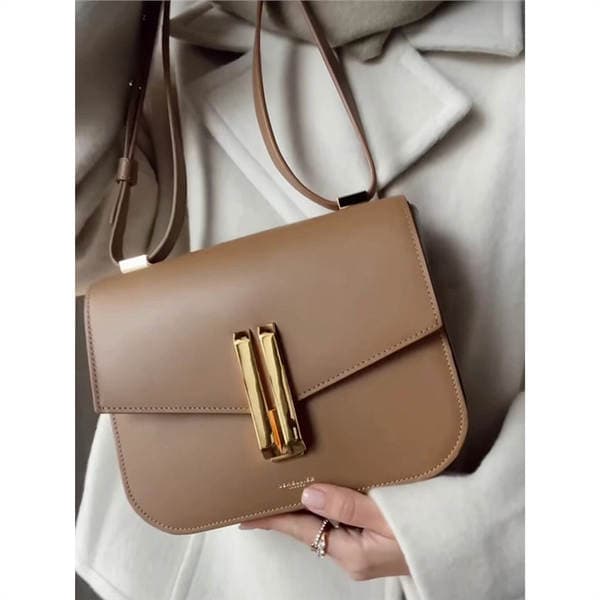 Demellier New Arrival Niche British Design Genuine Leather Shoulder Bag Small Square Tofu Bag For Women