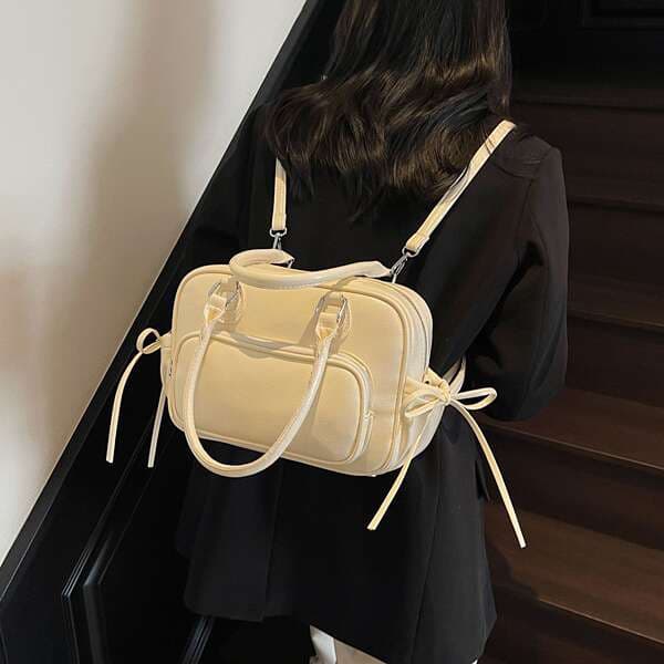 Women's Retro Handbag Multi-Layer Commuter Crossbody Bag 2025 New Soft Leather 2-Way Backpack Casual Tote Bag