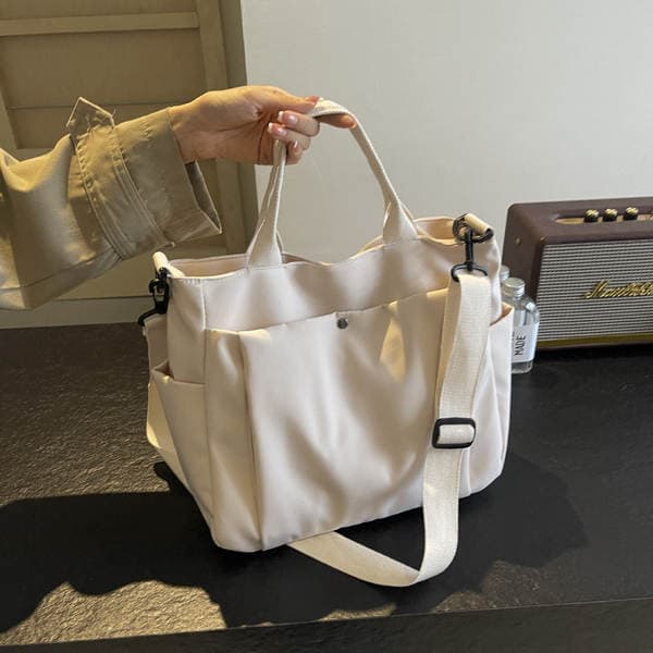 Cross-Border New Lightweight Canvas Handbag For Women, Large Capacity Shoulder Bag, Fashion Commuter Crossbody Bag, Versatile Tote Bag