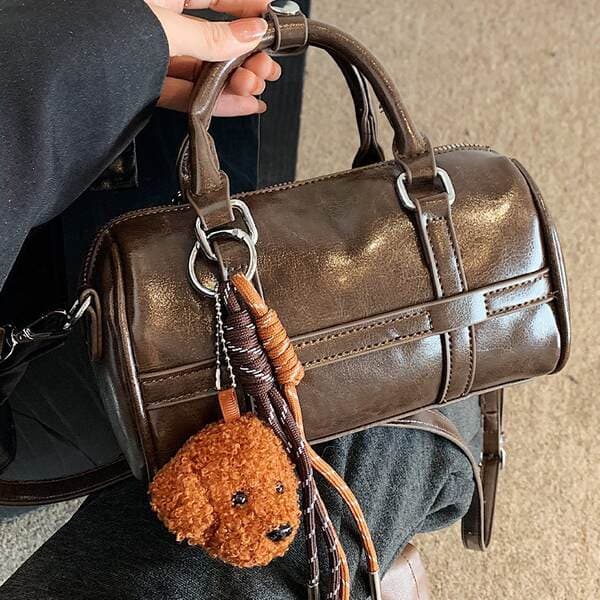 Casual Retro Bowling Bag For Women 2025 Winter New Arrival Handbag Textured Shoulder Bag European & American Style Large Capacity Bag