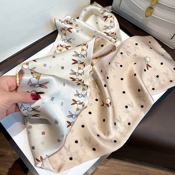 Mulberry Silk Ribbon Scarf For Women - Double-Layer Real Silk Long Neck Scarf, Premium Elegant Silk Wrap For Spring And Autumn