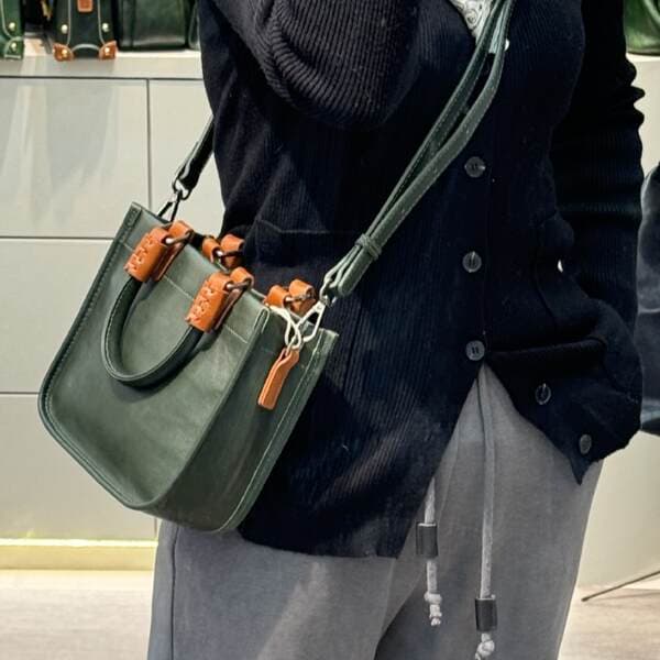 Classic Top Grain Cowhide Small Square Bag - Minimalist Genuine Leather Crossbody & Handbag For Women, Factory Direct