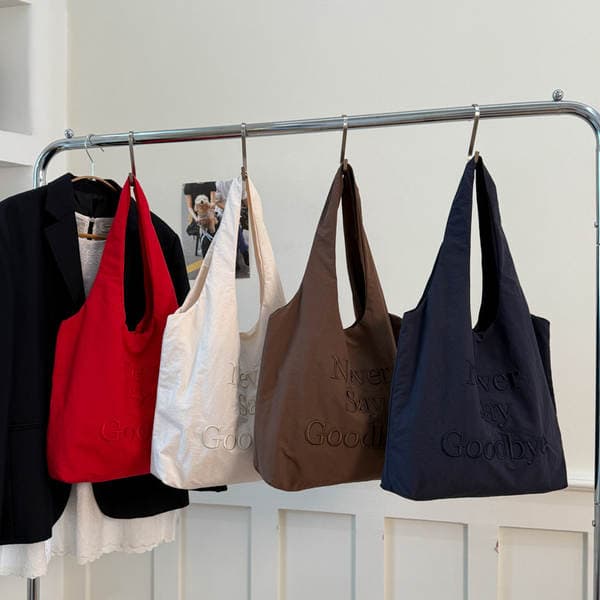 Minimalist Letter Embroidered Tote Bag For Women - New Large Capacity Lightweight Nylon Handbag Shoulder Bag For Fashion Commuting