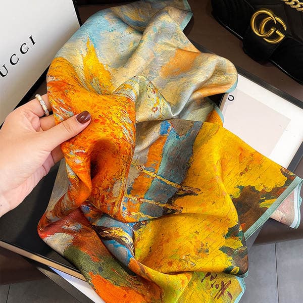 Hangzhou Premium Mulberry Silk Scarf Spring/Summer New Print Decorative 70cm Square Scarf For Women