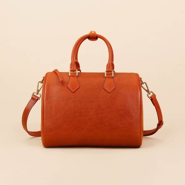 Retro Top Grain Cowhide Large Capacity Boston Handbag 2026 New Arrival Luxury Shoulder Crossbody Pillow Bag For Women