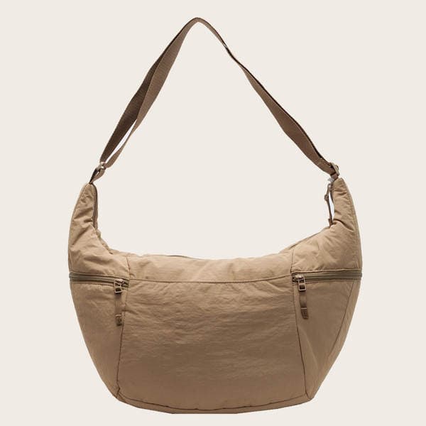 Lulu Dumpling Bag For Women Large Capacity Horn Bag Commuter Nylon Fabric Student Crossbody Bag Casual Shoulder Bag