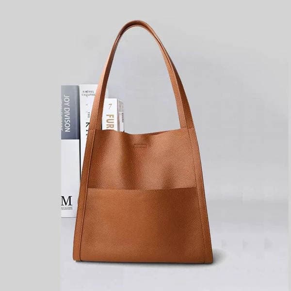 Women's Genuine Leather Tote Bag 2026 New Arrival Large Capacity Commuter Bag Top Grain Cowhide Shoulder Bag Fashion Simple Underarm Bag