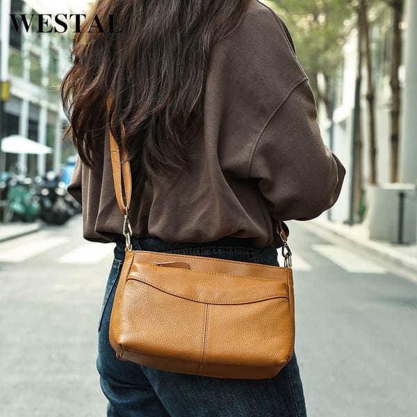 WESTAL Hot-Selling Genuine Leather Women's Shoulder Bag - New Top Grain Cowhide Luxury Crossbody Handbag