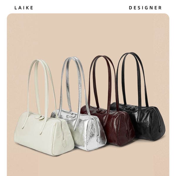 Women's 2024 New Retro Tote Bag, Niche Luxury Underarm Bag, Genuine Leather Large Capacity Commuter Shoulder Bag