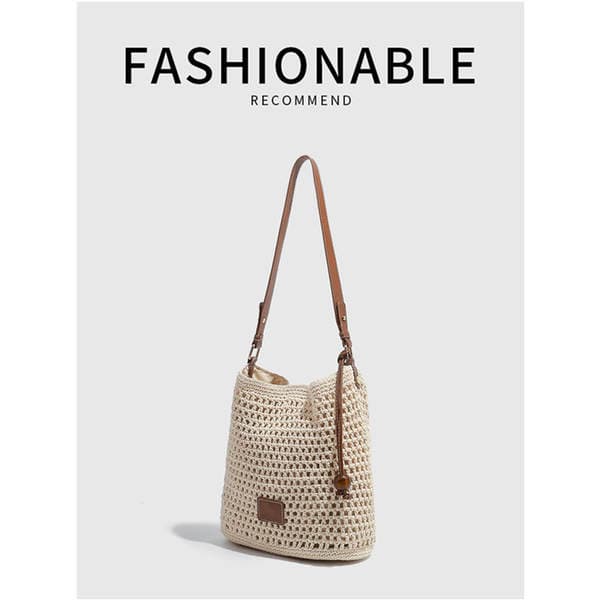 Women's Woven Hollow-Out Bag 2026 New Spring/Summer Beach Vacation Tote Shoulder Underarm Bag